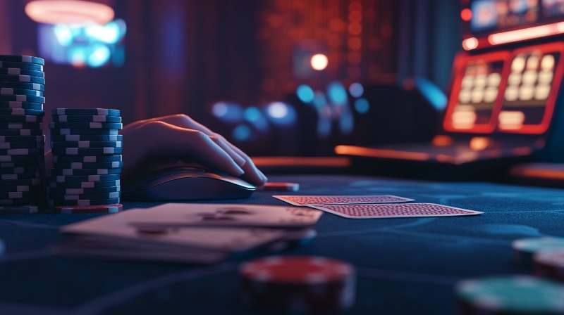 Online poker strategy planning with laptop
